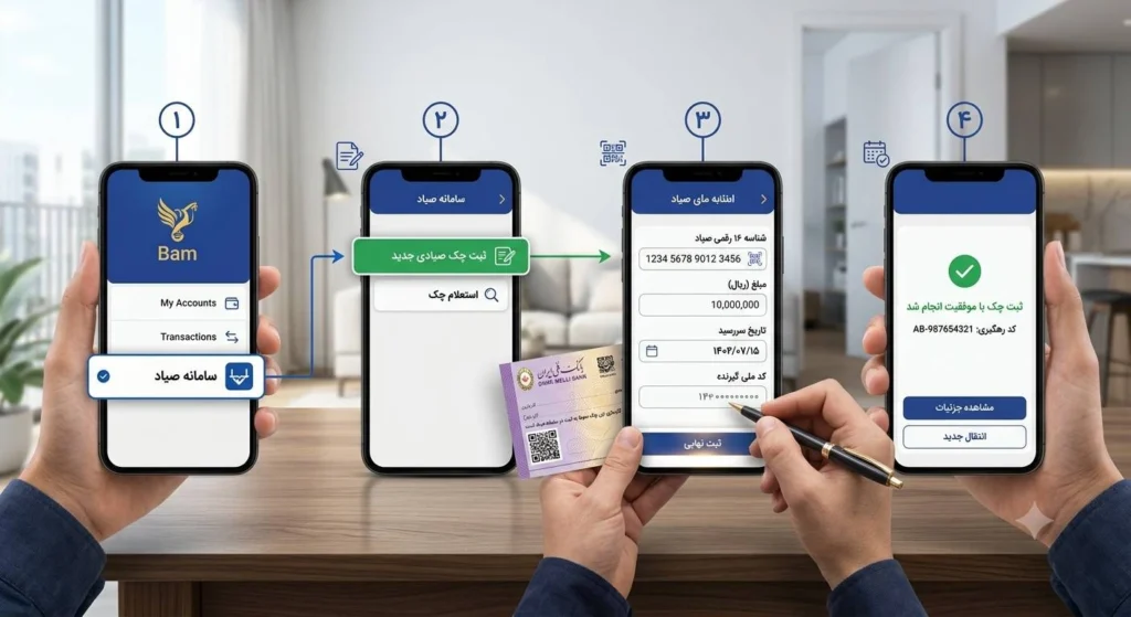 ثبت چک صیادی بانک ملی