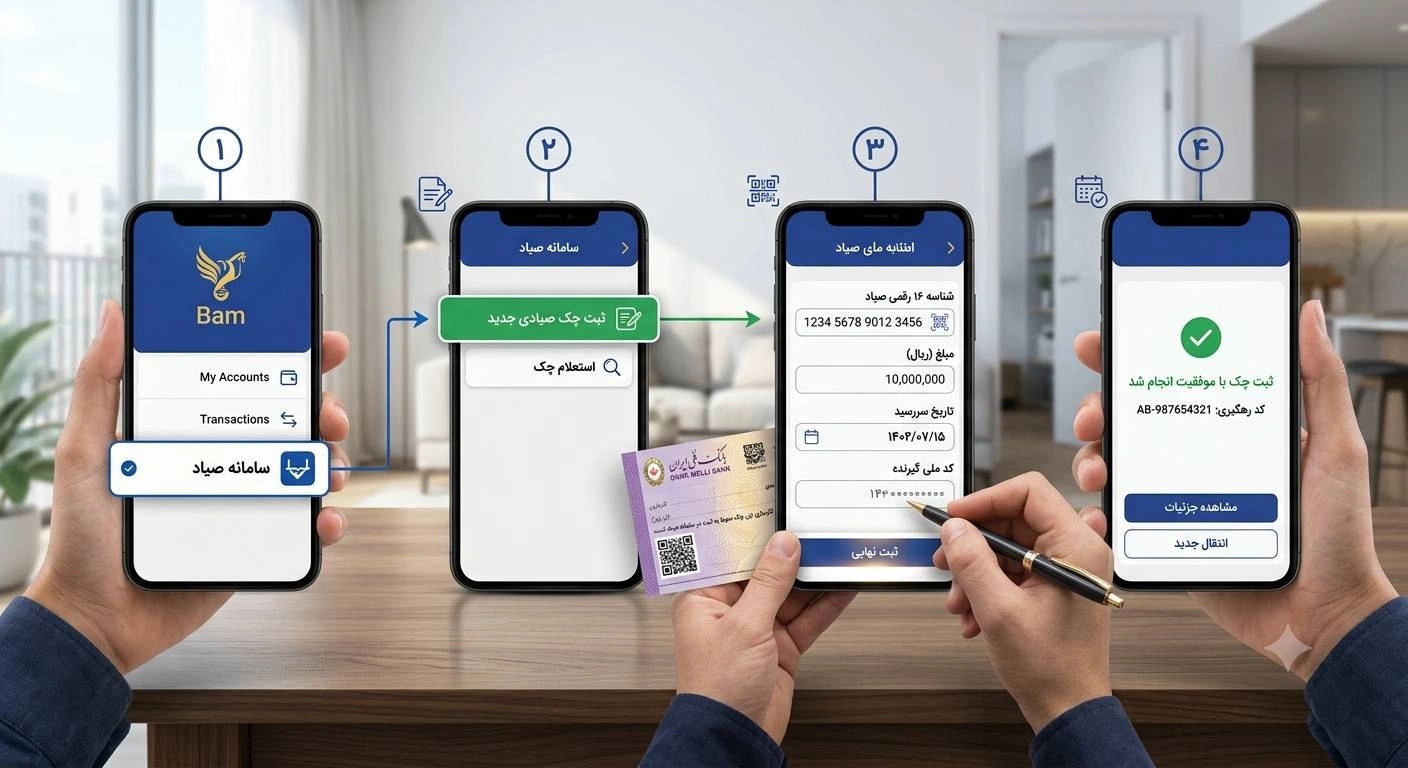 ثبت چک صیادی بانک ملی